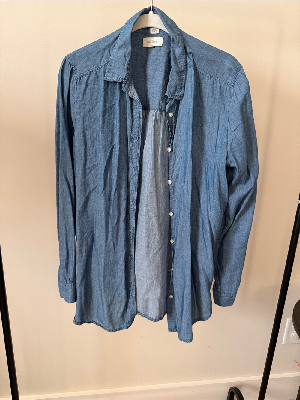 Loft Soft Blue Button-Up Shirt